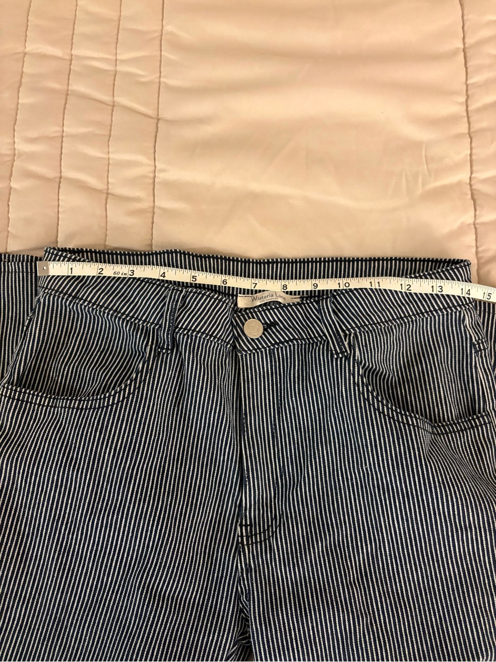 Wisteria Lane Women’s HR Striped Flared Jeans - Picture 4 of 5